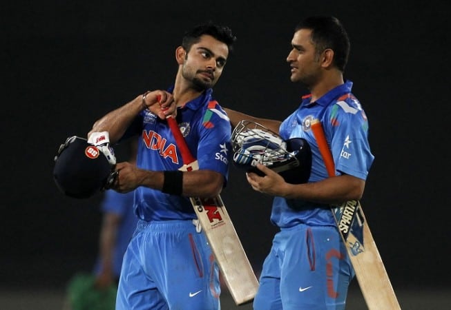 dhoni and virat kohli