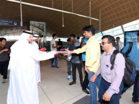 Civic body distributes umbrellas to beat the heat.