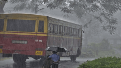 heavy rain and strong wind