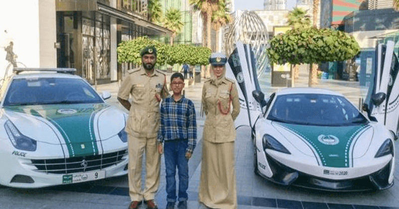 Dubai Police grant kid's wish to ride in supercar