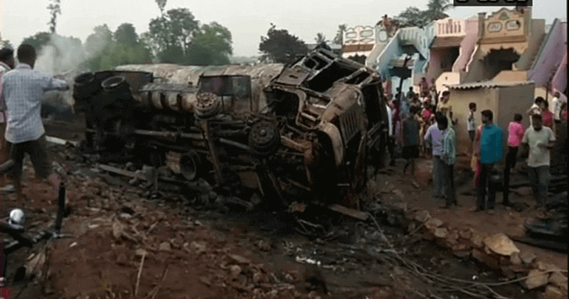 oil tanker hits transformer