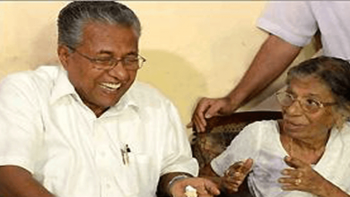 PINARAYI WISHES GAURIAMMA ON HER 100TH BIRTHDAY