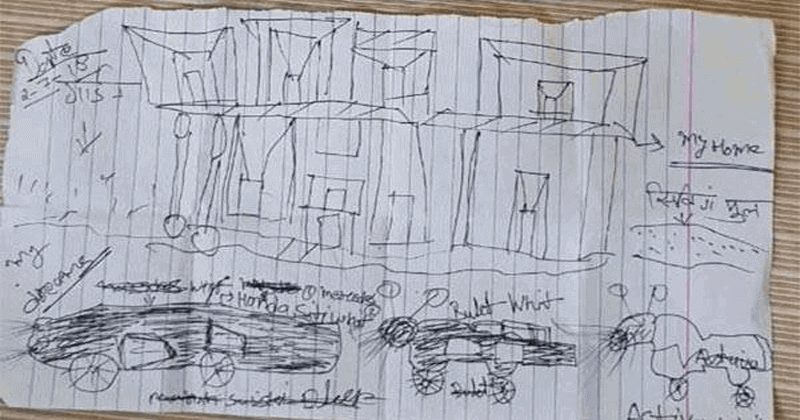 UNIQUE SUICIDE NOTE, MAM DRAWS HIS DREAM HOUSE AND VEHICLES, COMMIT SUICIDE