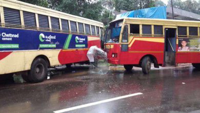 KSRTC BUS HIT TOGETHER, SEVERAL INJURES