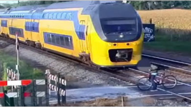 train and man