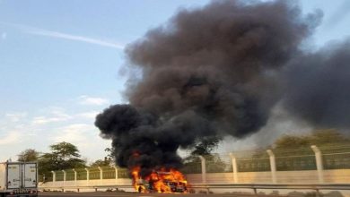 uae car fire accident