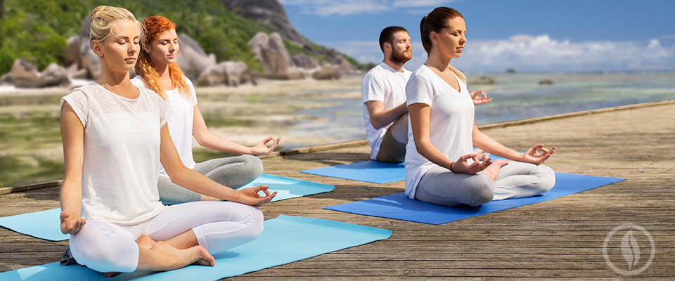 group-meditating