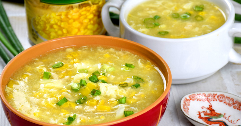 Sweet corn egg soup