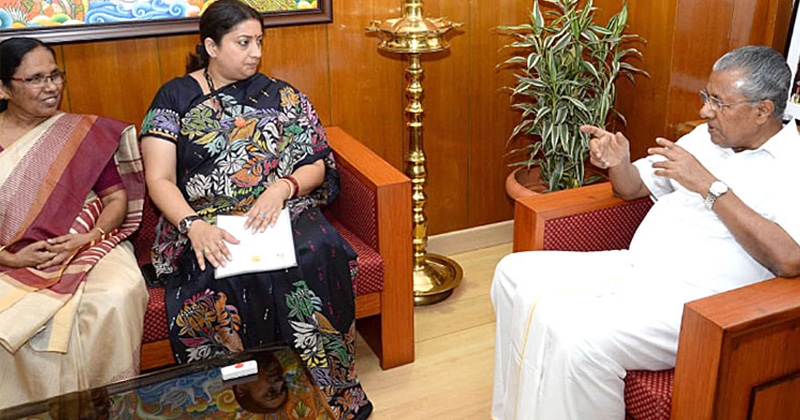 Smrithi Irani and Pinarayi vijayan