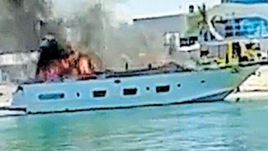 BOAT FIRE ACCIDENT UAE