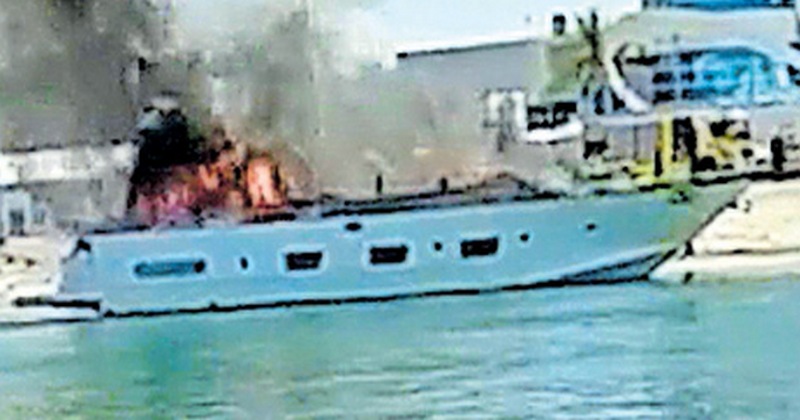 BOAT FIRE ACCIDENT UAE