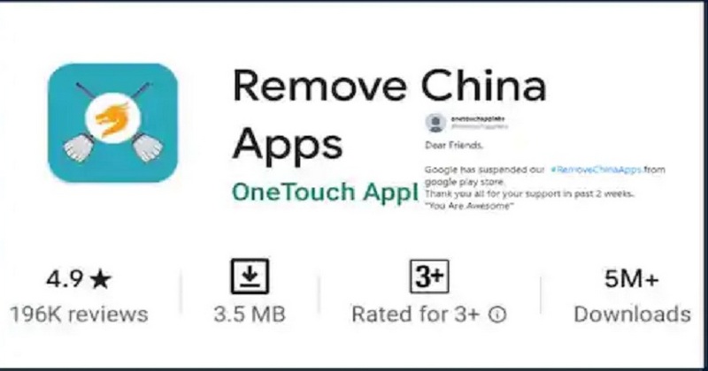 REMOVE CHINA APPS